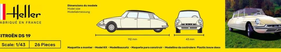 Maquette voiture : Kit : Citroën DS 19 - Heller