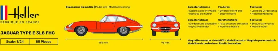 Maquette voiture : Kit complet : Jaguar Type E 3L8 FHC - Heller