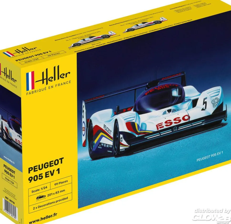 Maquette voiture : Peugeot 905 EV 1 - Heller