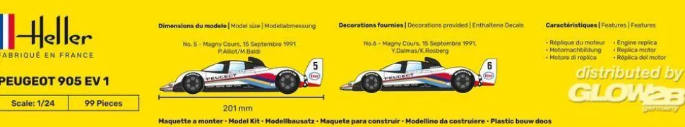 Maquette voiture : Peugeot 905 EV 1 - Heller