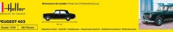Maquette voiture : Peugeot 403 - Heller