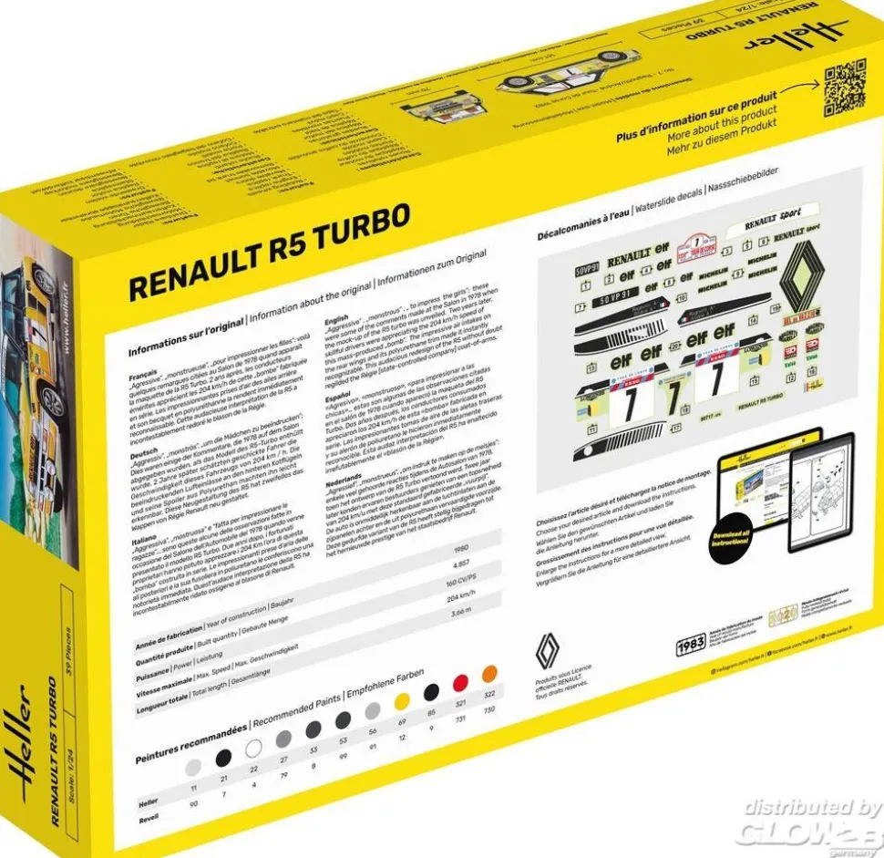 Maquette voiture : Renault 5 Turbo orange - Heller