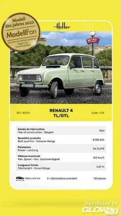 Maquette Voiture : Renault 4L - Heller