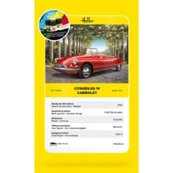 Maquette Voiture : STARTER KIT - Citroen DS 19 Cabriolet - Heller