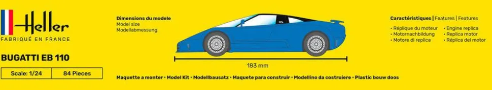 Maquette voiture : Starter Kit : Bugatti Eb 110 - Heller