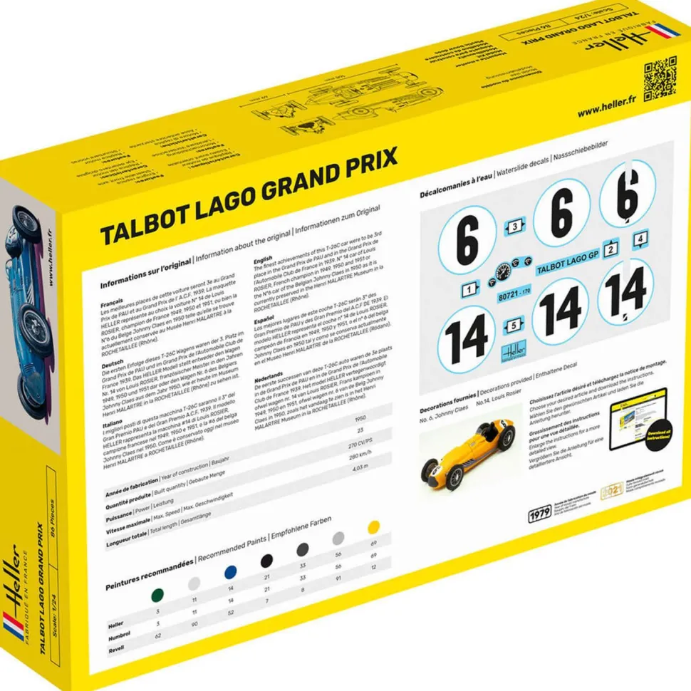 Maquette voiture : Starter Kit : Talbot Lago Grand Prix - Heller