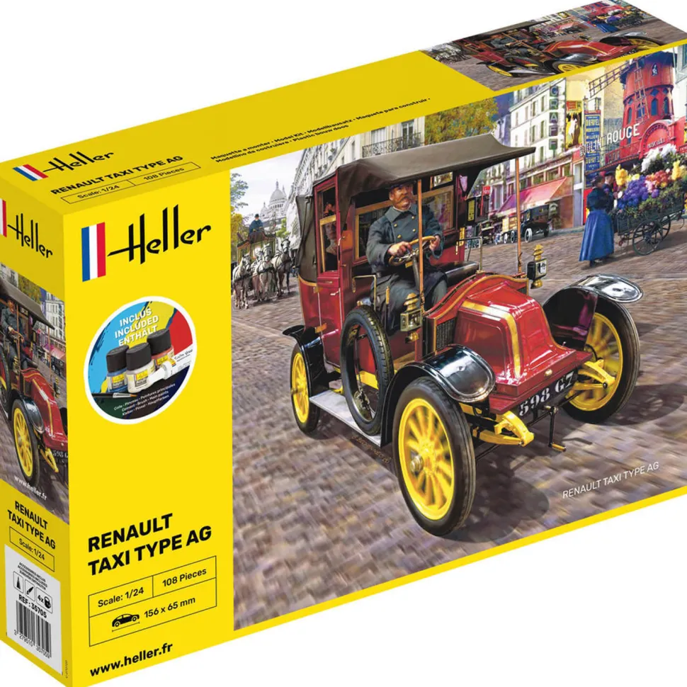 Maquette voiture : Starter Kit : Renault Taxi Type AG - Heller