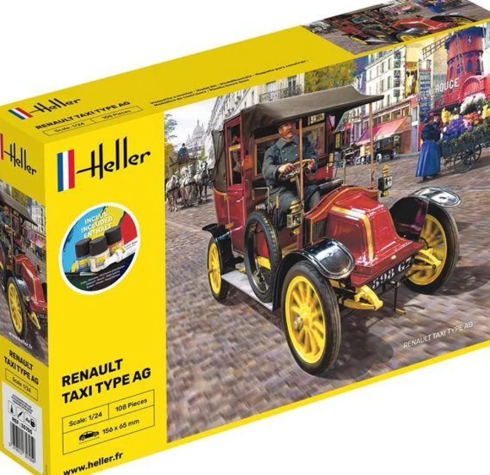 Maquette voiture : Starter Kit : Renault Taxi Type AG - Heller
