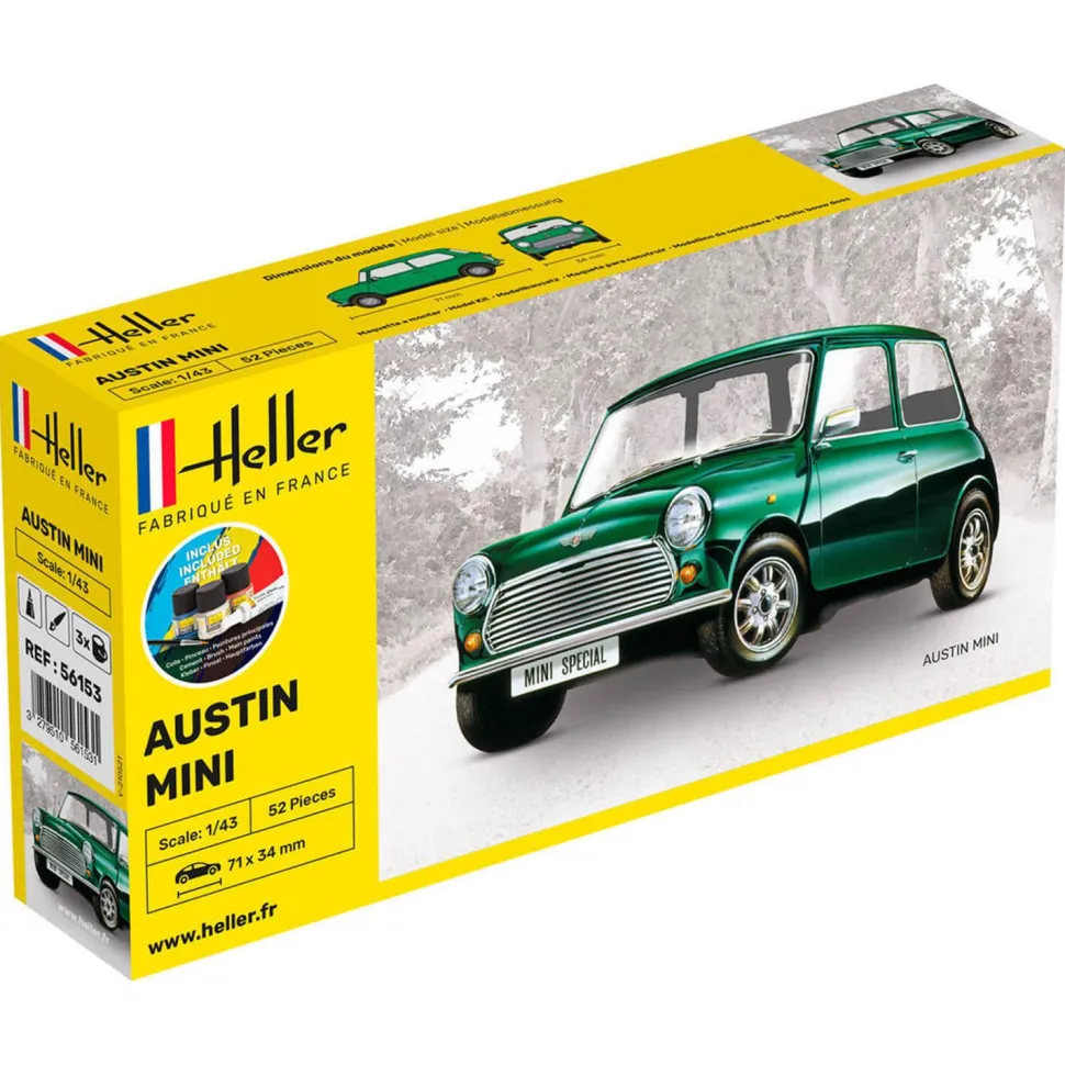 Maquette voiture : Starter kit : Austin Mini - Heller
