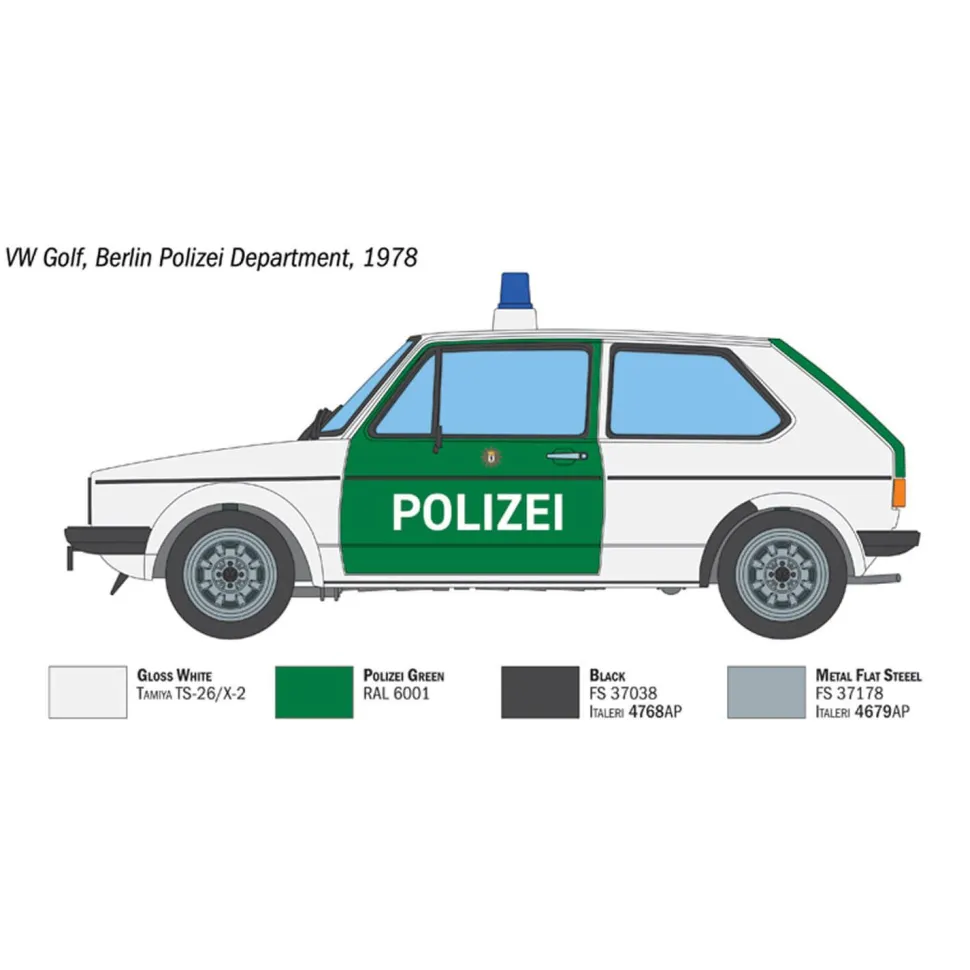 Maquette voiture : VW Golf POLIZEI - Italeri