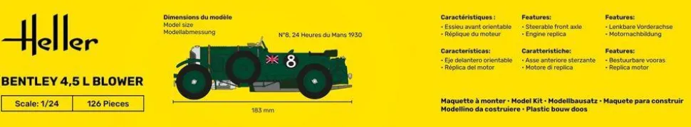 Maquette voiture : Bentley 4.5 L Blower - Heller