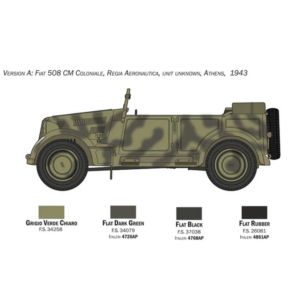 Maquette Voiture Militaire : Fiat 508 CM Coloniale - Italeri