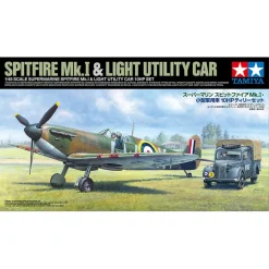 Maquettes Avion et véhicule : Supermarine Spitfire Mk.I & Light Utility Car 10HP - Tamiya