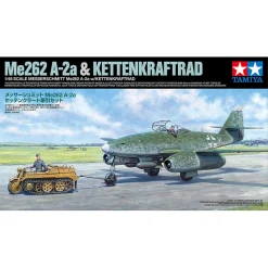 Maquettes Avion et véhicule : Messerschmitt Me262 A-2a et Kettenkraftrad - Tamiya