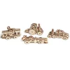 Maquettes en bois véhicules miniatures : Tramway, Tracteur, Voiture, Camion - Ugears