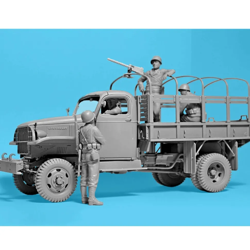 Maquettes véhicules et figurines : Patrouille militaire américaine de la Seconde Guerre Mondiale - ICM