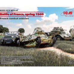 Maquettes véhicules militaires : Panhard 178 AMD-35, FCM 36, Laffly V15T - ICM