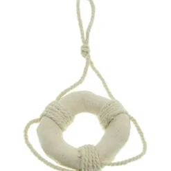 Mini-bouée tissu déco à suspendre ivoire 5,5cm - RueDeLaFete