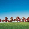Modélisme : Végétation : 6 buissons à fleurs rouges - Faller