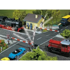 Modélisme ferroviaire HO : Passage à niveau gardé - Faller