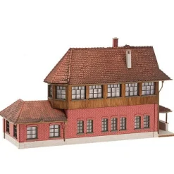 Modélisme ferroviaire HO : Poste d'aiguillage immitation brique - Faller