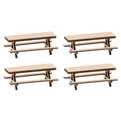 Modélisme HO : 4 Bancs à pique‐nique ‐ Époque IV : 1978/1985 - Faller