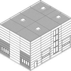 Modélisme HO : 2 Éléments de murs avec fenêtres horizontales, Goldbeck - Faller
