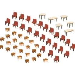 Modélisme HO : Accessoires de décor : Tables et chaises - Faller