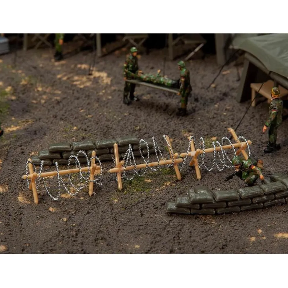 Modélisme HO : Accessoires décor : Barrages de fils barbelés - Faller