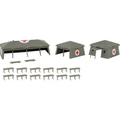 Modélisme HO : Tentes médicales - infirmerie militaire - Faller