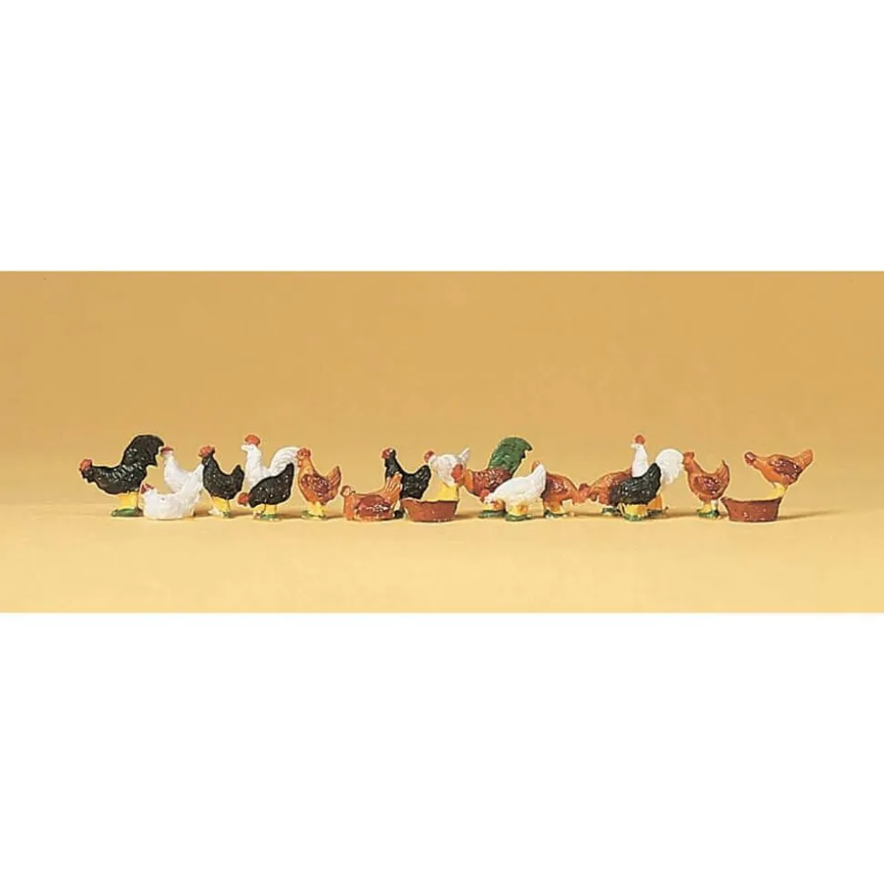 Modélisme HO Figurines : Poules et coqs - Preiser