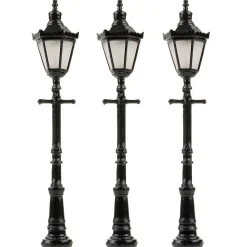 Modélisme N : 3 Réverbères de parc LED - Faller
