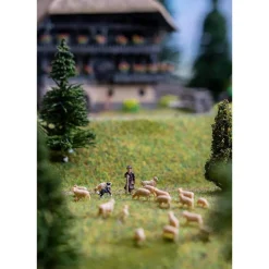 Modélisme N : figurines : Berger, chien et moutons - Faller