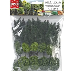 Modélisme N/Z : Accessoires de décor : 35 arbres assortis - Busch