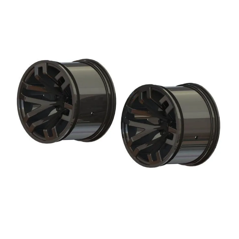 MT 2.8" Wheel 14mm Hex Black Chrome (2) - ARRma