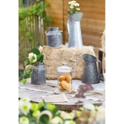 Pancarte bois Plage à suspendre blanc/taupe en bois 15cm - RueDeLaFete