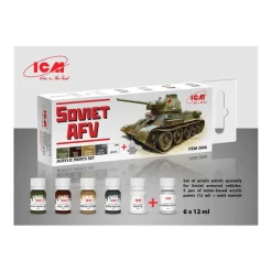 Peintures acryliques pour maquette Soviet AFV - 6 x 12 ml - ICM