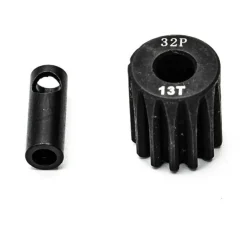 Pignon moteur 32dp ø5mm + adaptateur 3,17mm 13 dents en acier - Konect