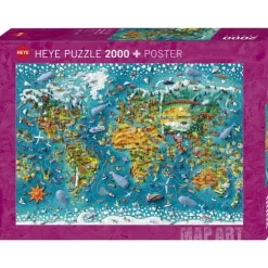 Puzzle 2000 pièces : Map Art Miniature World - Heye