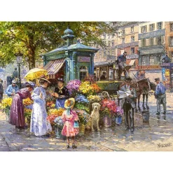 Puzzle 1000 pièces : Marché aux fleurs - CherryPazzi