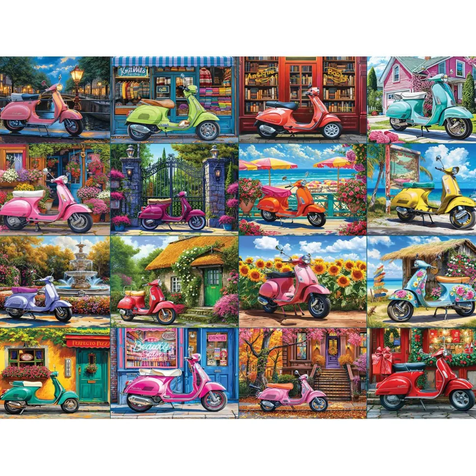 Puzzle 1000 pièces : 16 Scooters par Bigelow - Eurographics