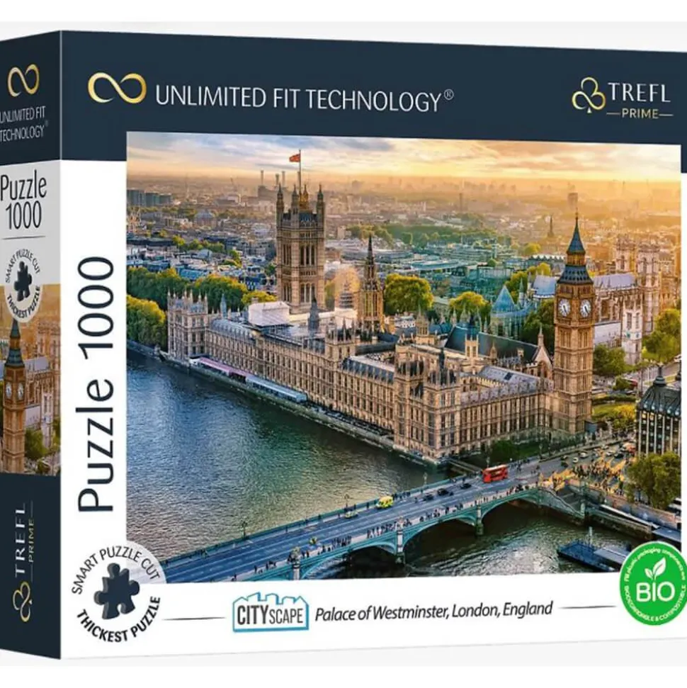 Puzzle 1000 pièces : Unlimited Fit Technology : Palais de Westminster, Londres, Royaume Uni - Trefl Prime
