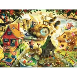 Puzzle 1000 pièces : Alerte chez les 3 petits cochons / Dean MacAdam - Ravensburger