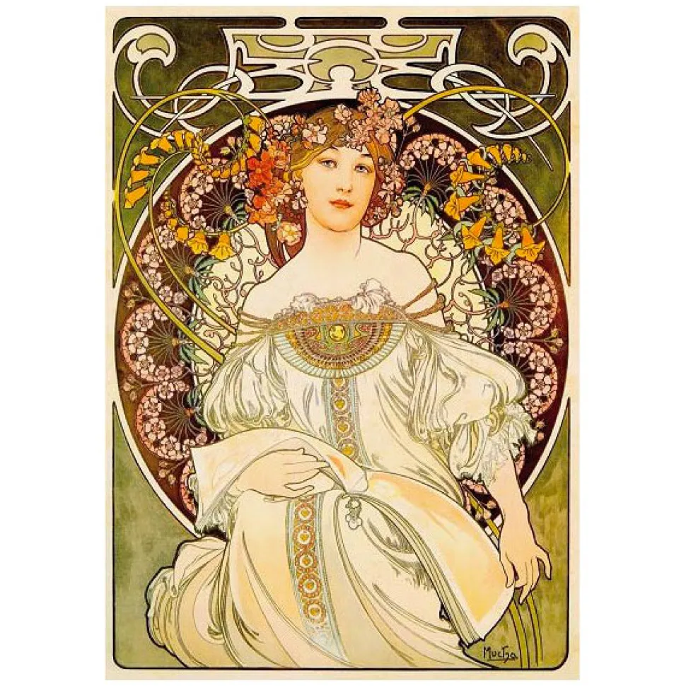 Puzzle 1000 pièces - Alphonse Mucha : Rêverie - DToys
