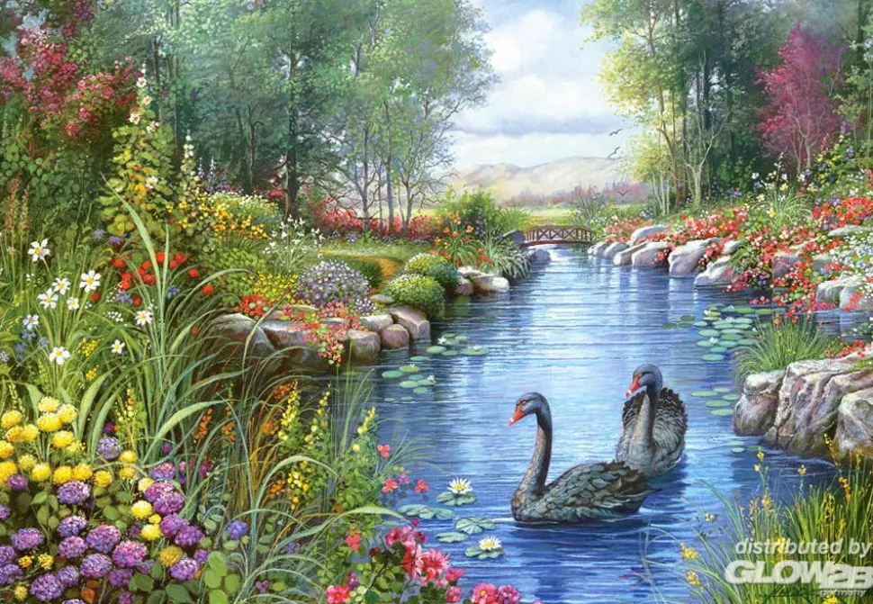 Puzzle 1500 pièces - Andres Orpinas : Les cygnes noirs - Castorland