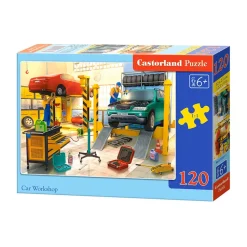 Puzzle 120 pièces : Atelier de voitures - Castorland