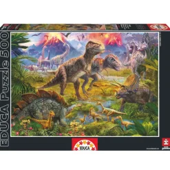 Puzzle 500 pièces : Au temps des dinosaures - Educa