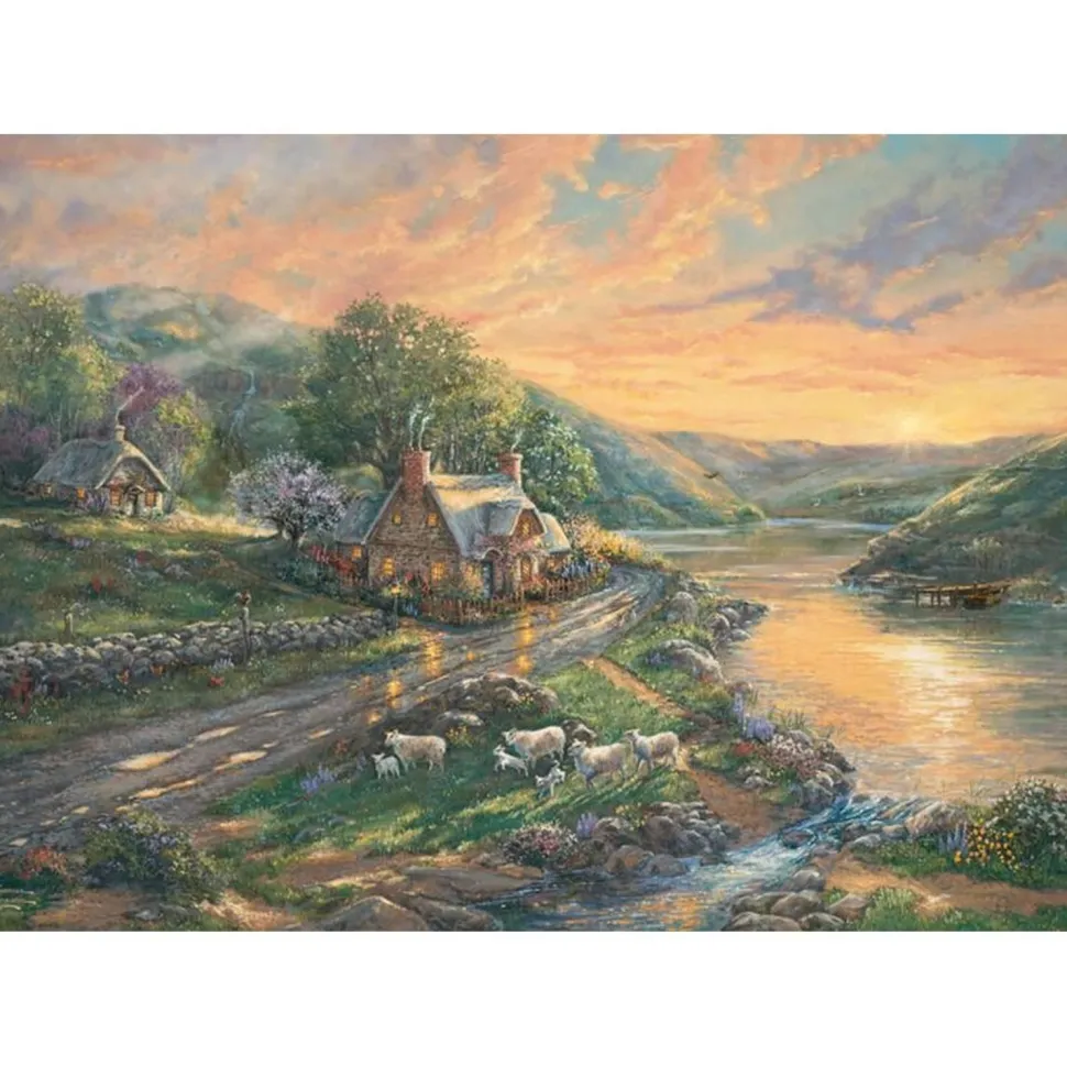 Puzzle 1000 pièces : Aube à Emerald Valley - Thomas Kinkade - Schmidt