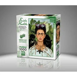 Puzzle 1000 pièces : Autoportrait avec collier d'épines et colibri - Ks Games