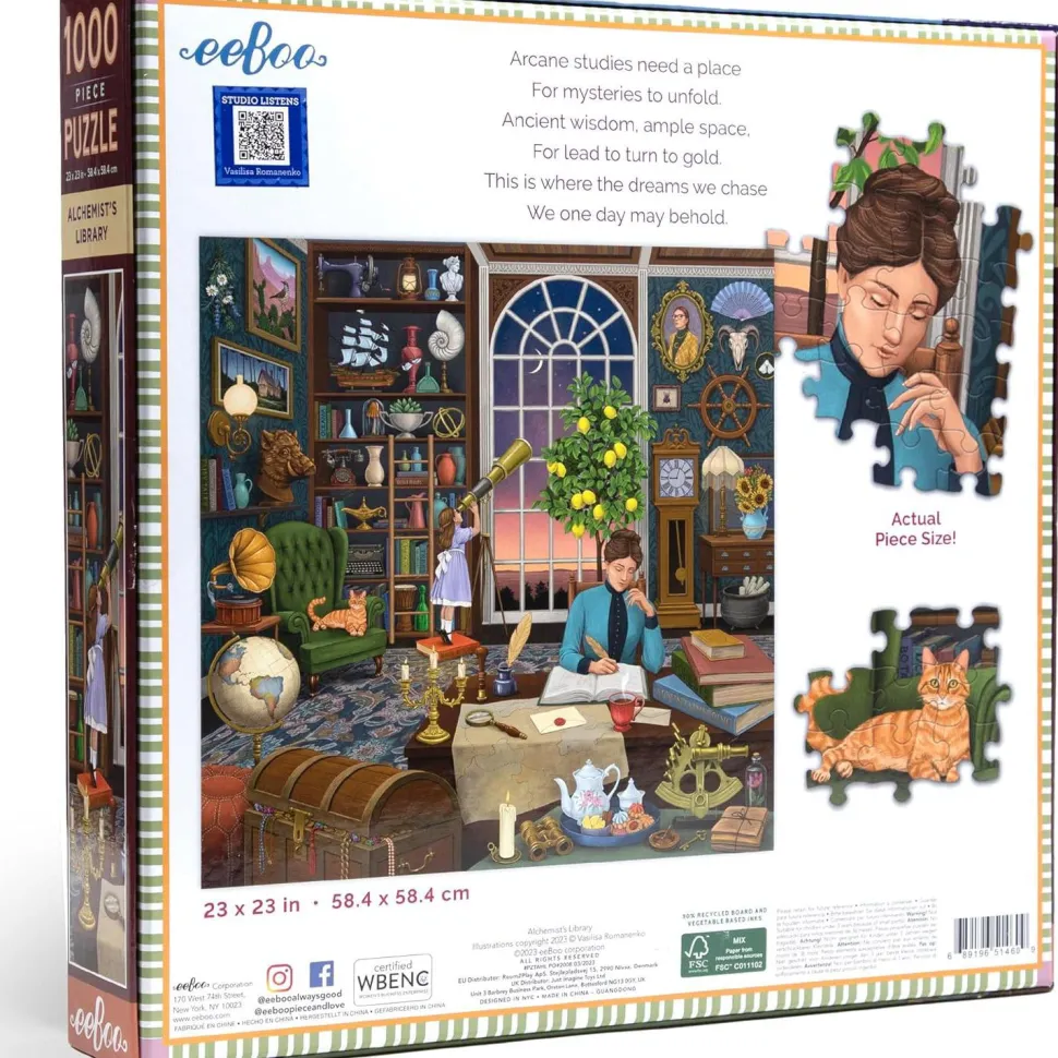 Puzzle 1000 pièces : Bibliothèque de l'Alchimiste - Eeboo